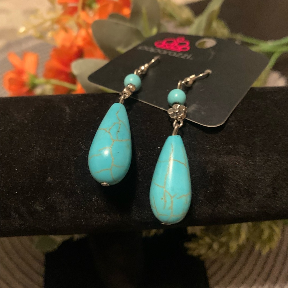 Blue marbled earrings